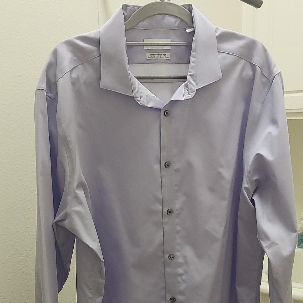Calvin Klein Light Purple Men's Dress Shirt